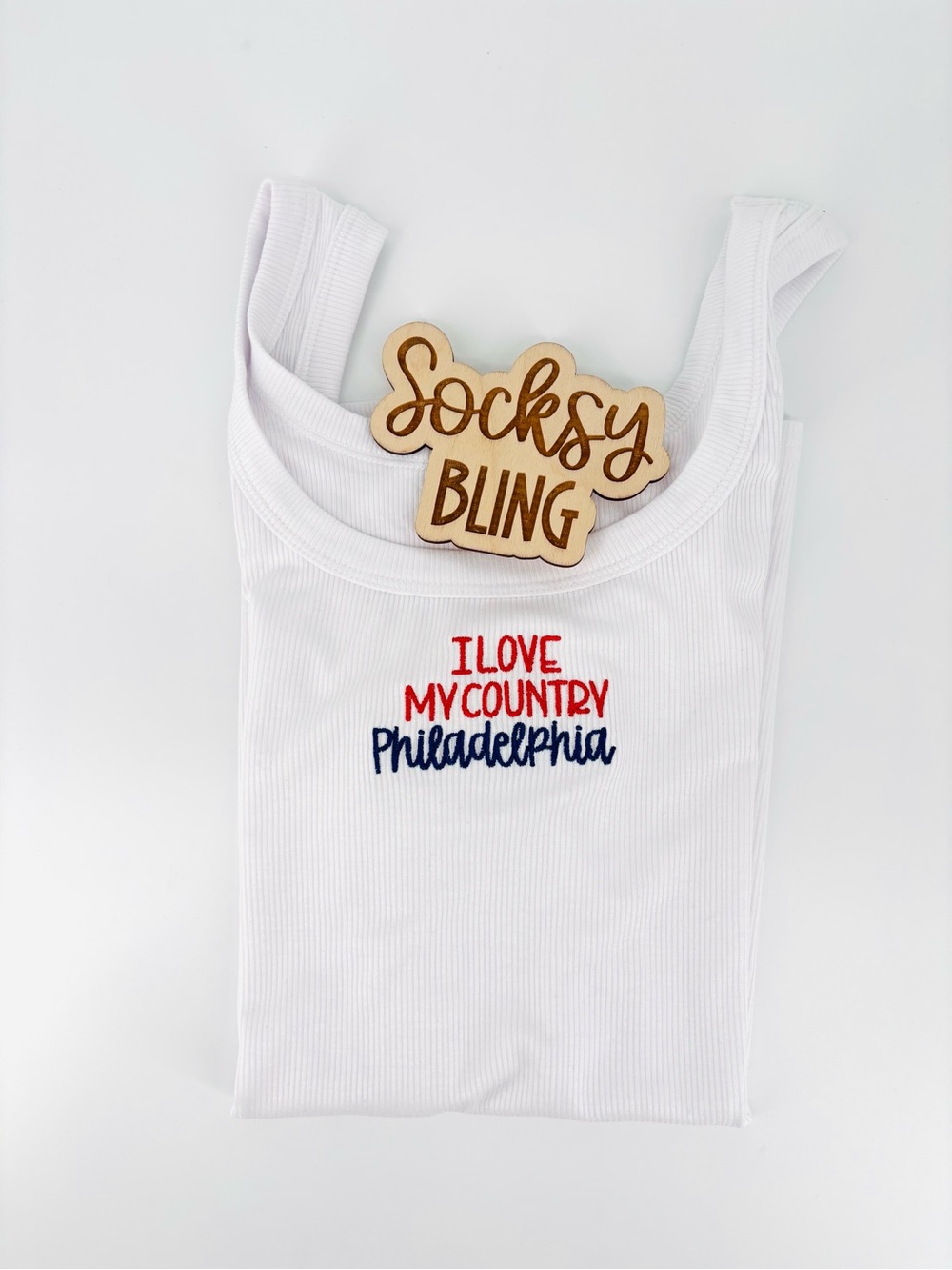 White Ribbed I Love Philadelphia Tank Top